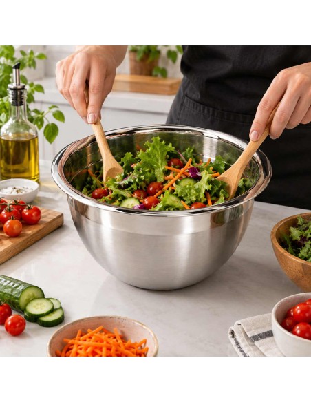Tigela Bowl Aço Inox Escovado e Borda Polida 26cm