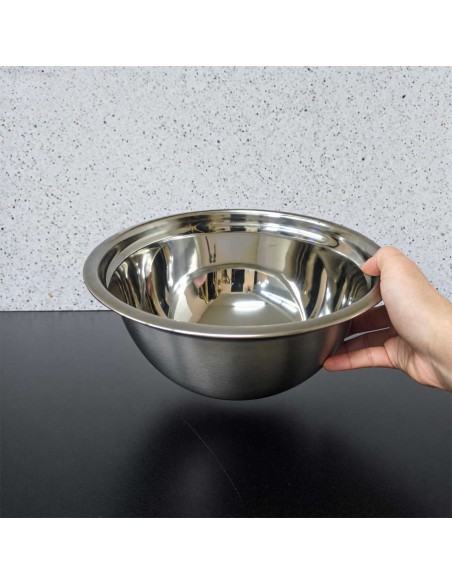 Tigela Bowl Aço Inox Escovado e Borda Polida 26cm