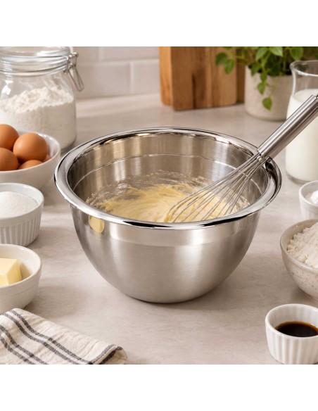 Tigela Bowl Aço Inox Escovado e Borda Polida 26cm