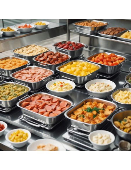 Travessa Mini Alça Inox Couvert Servir Entradas Buffet 440ml