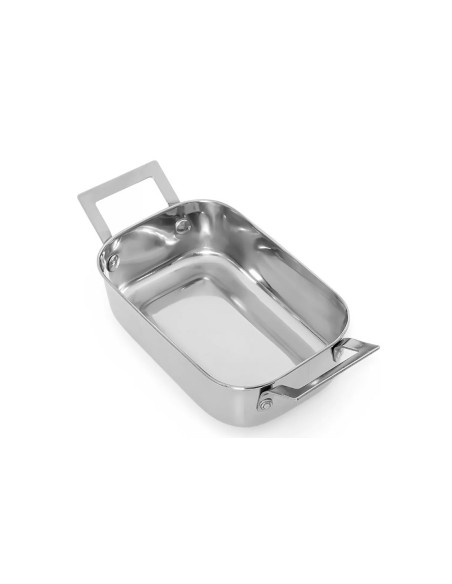 Travessa Mini Alça Inox Couvert Servir Entradas Buffet 1,1L