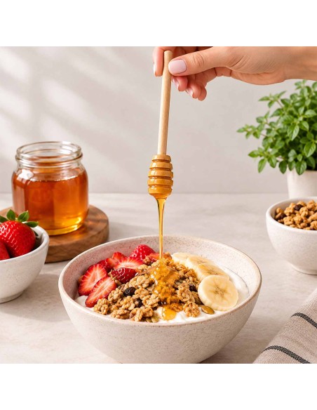 Colher para Mel Bambu Utensílio Servir Torradas e Frutas
