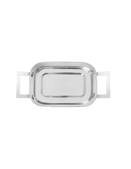 Travessa Mini Alça Inox Couvert Servir Entradas Buffet 1,1L