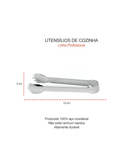 Pegador Carne Gelo Frios Inox Mini Utensilios Profissional