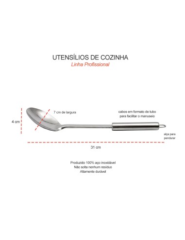 Colher Arroz Cozinha Profissional Utensilio...