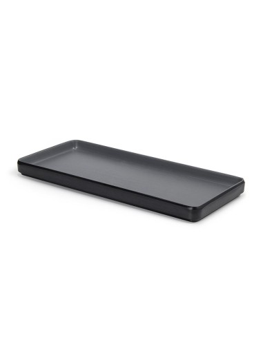 Bandeja Prato Lanches Petisqueira Retangular Preto Melamina 32cm