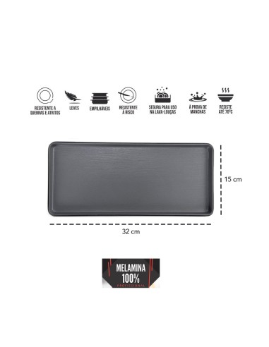 Bandeja Prato Lanches Petisqueira Retangular...