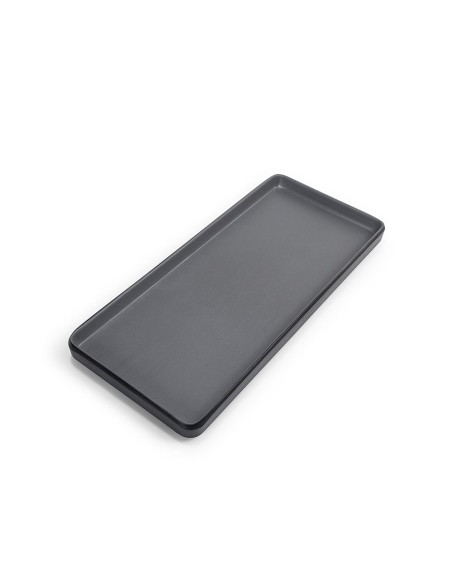 Bandeja Prato Lanches Retangular Petisqueira Preto Melamina 29cm