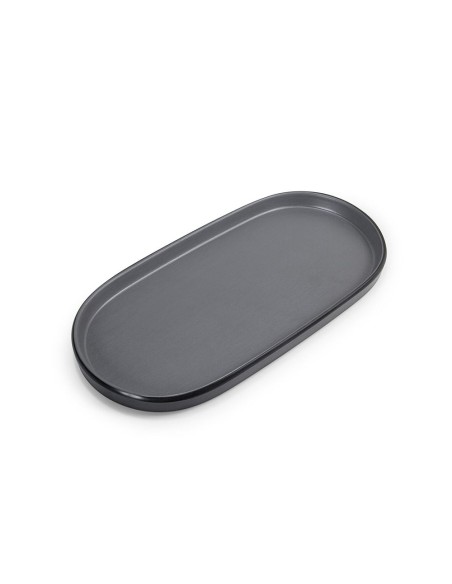 Bandeja Prato Oval Petisqueira Preto Melamina 23cm