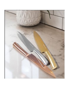 Faca de Cozinha Chef 8" Cutelaria Lovers Dourado Ouro 2