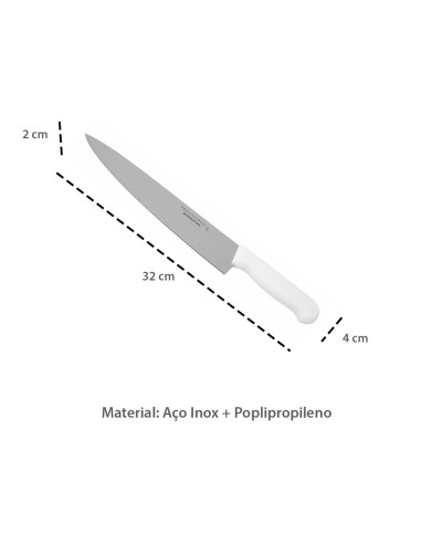 Faca de Cozinha Chef 8" Cortar Picar Fatiar Inox