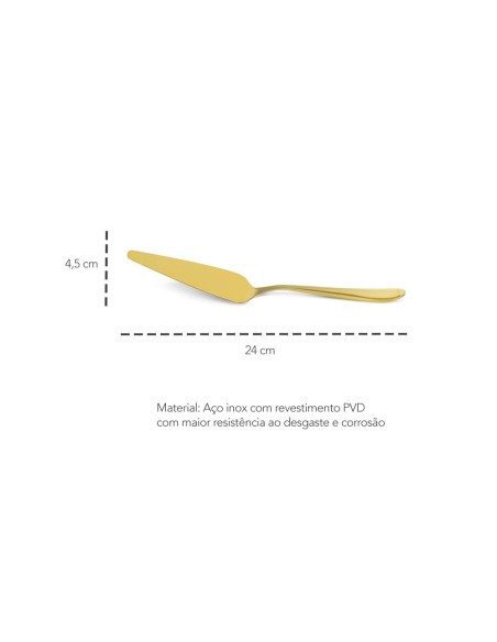 Espatula de Bolo Dourado Utensilio de Cozinha Aço Inox