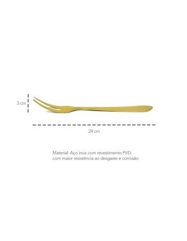 Garfo Trinchante Dourado Utensilio de Cozinha...