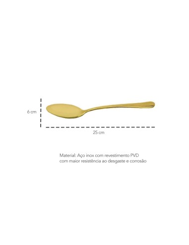 Colher Utensilios de Cozinha Dourado Aço Inox