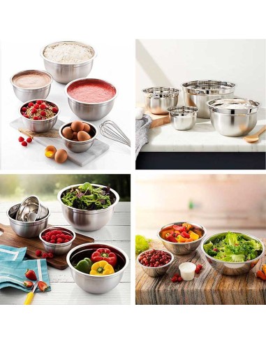 Tigela Bowl Aço Inox Escovado e Borda Polida 3L