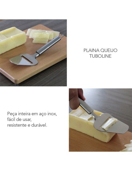Fatiador de Queijo Cortador Frios Plaina Aço Inox Tuboline
