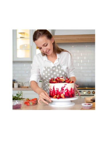 Prato de Bolo Giratorio Bailarina Branco Pe...