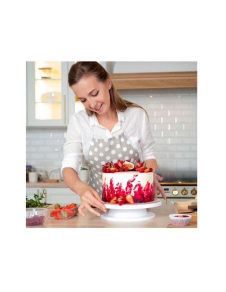 Prato de Bolo Giratorio Bailarina Branco Pe Emborrachado