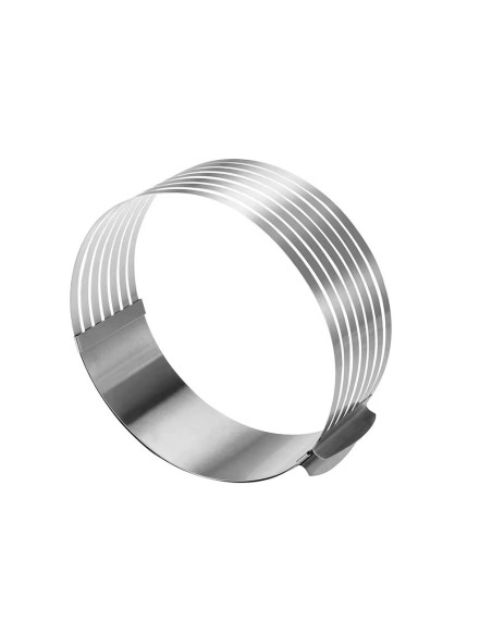 Cortador de Bolo Molde Camadas Ajustavel Aro Inox 24 a 30cm