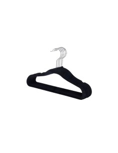 Cabide de Veludo Preto Slim Cava Lingerie Roupa Pequena 5un