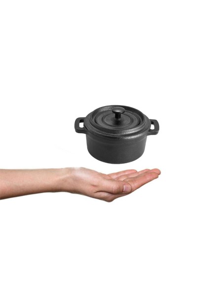 Panela Mini Caçarola Tampa Ferro Fundido Fogao Forno Induçao 10cm