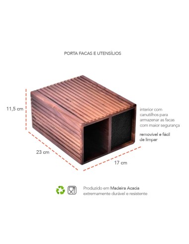 Porta Facas e Utensilios Cepo Madeira...