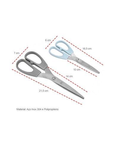Tesoura Multiuso Inox Alta Resistencia Kit 2un