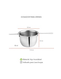 Dosador de Drinks Doses Aço Inox 50ml 2