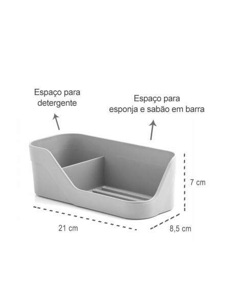 Organizador de Pia Porta Detergente e Esponja Preto