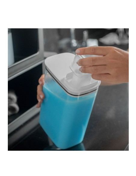 Porta Sabao Liquido Po Dispenser 2,3L Branco Tampa Medidora