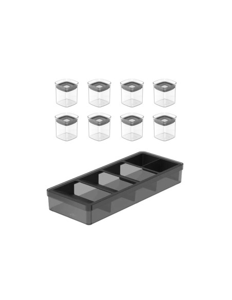 Porta Temperos Suporte e Organizador Gaveta Kit Preto