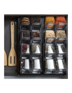 Porta Temperos Suporte e Organizador Gaveta Kit Preto 2