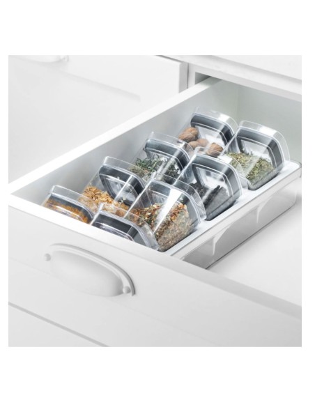 Porta Temperos Suporte e Organizador Gaveta Kit Preto