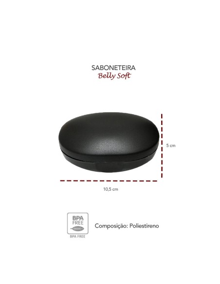 Saboneteira Preta Porta Sabonete em Barra
