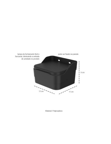 Saleiro com Tampa de Mesa Preto