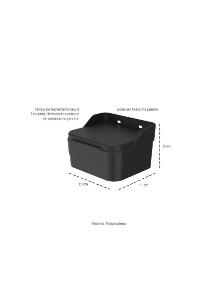 Saleiro com Tampa de Mesa Preto
