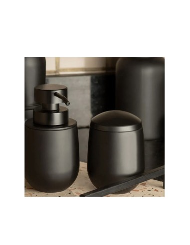 Porta Algodao Cotonete Preto Acessorio Banheiro...