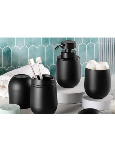 Porta Algodao Cotonete Preto Acessorio Banheiro...