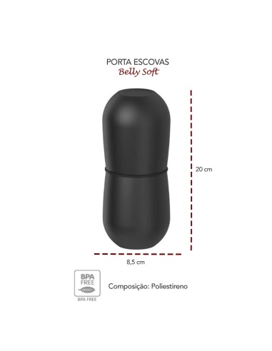 Porta Escova de Dentes e Tampa Preto 1un