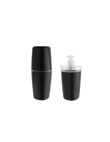 Porta Sabonete Liquido e Escovas Preto Kit Banheiro 2un