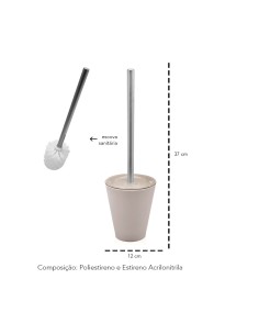 Escova Sanitaria Acessorio de Banheiro Suporte Bege Nude 2