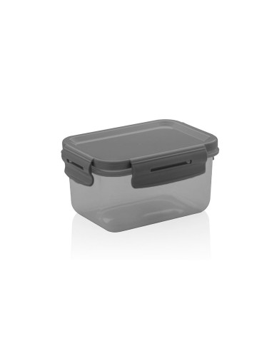 Pote Hermetico Retangular com tampa Click 560ml Cinza
