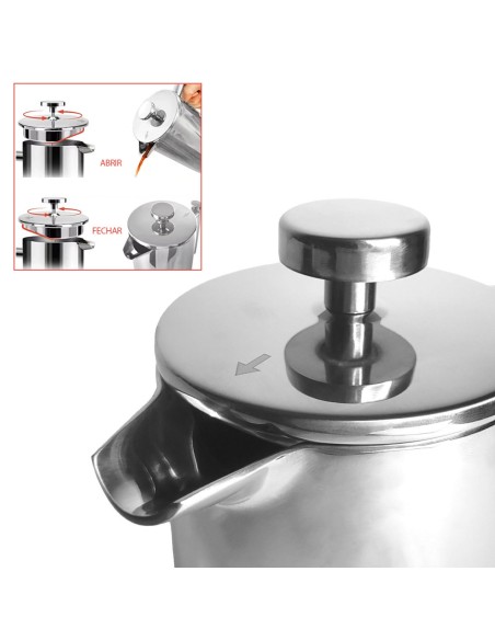 Cafeteira Prensa Francesa Inox Cremeira Leite Bule Cafe Bar