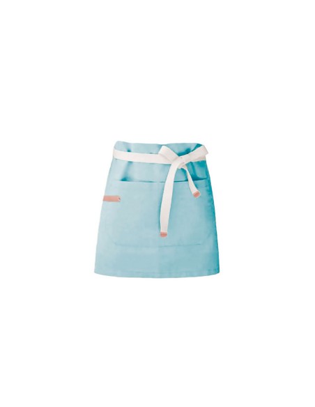 Avental de Cintura Azul Claro Algodao Cafeteria Bar Vegano