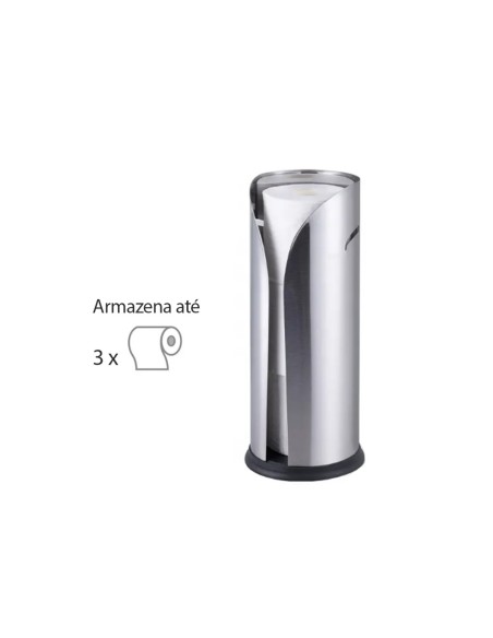 Escova Sanitaria e Porta Papel Higienico Suporte Inox Preto