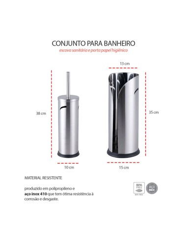Escova Sanitaria e Porta Papel Higienico...