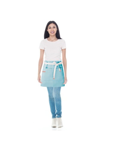 Avental de Cintura Azul Claro Algodao Cafeteria...