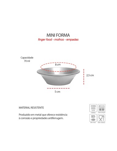 Forma Empada Mini Bolo Forminha Pudim Assadeira...