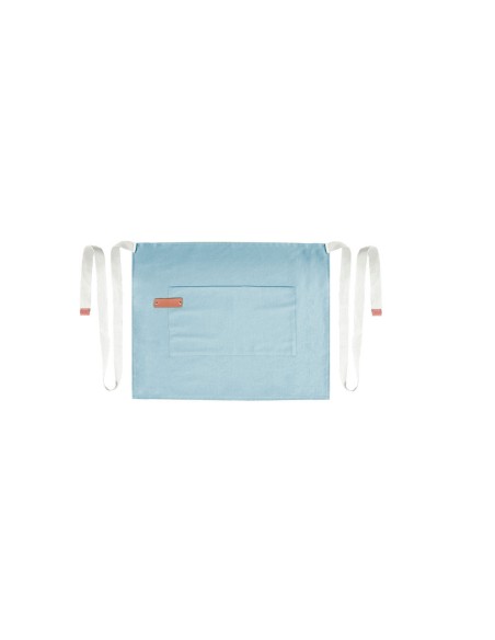 Avental de Cintura Azul Claro Algodao Cafeteria Bar Vegano