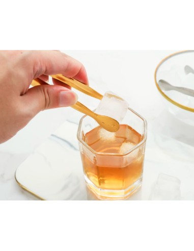 Pegador Dourado Frios Gelo Açucar Mini Pinça...